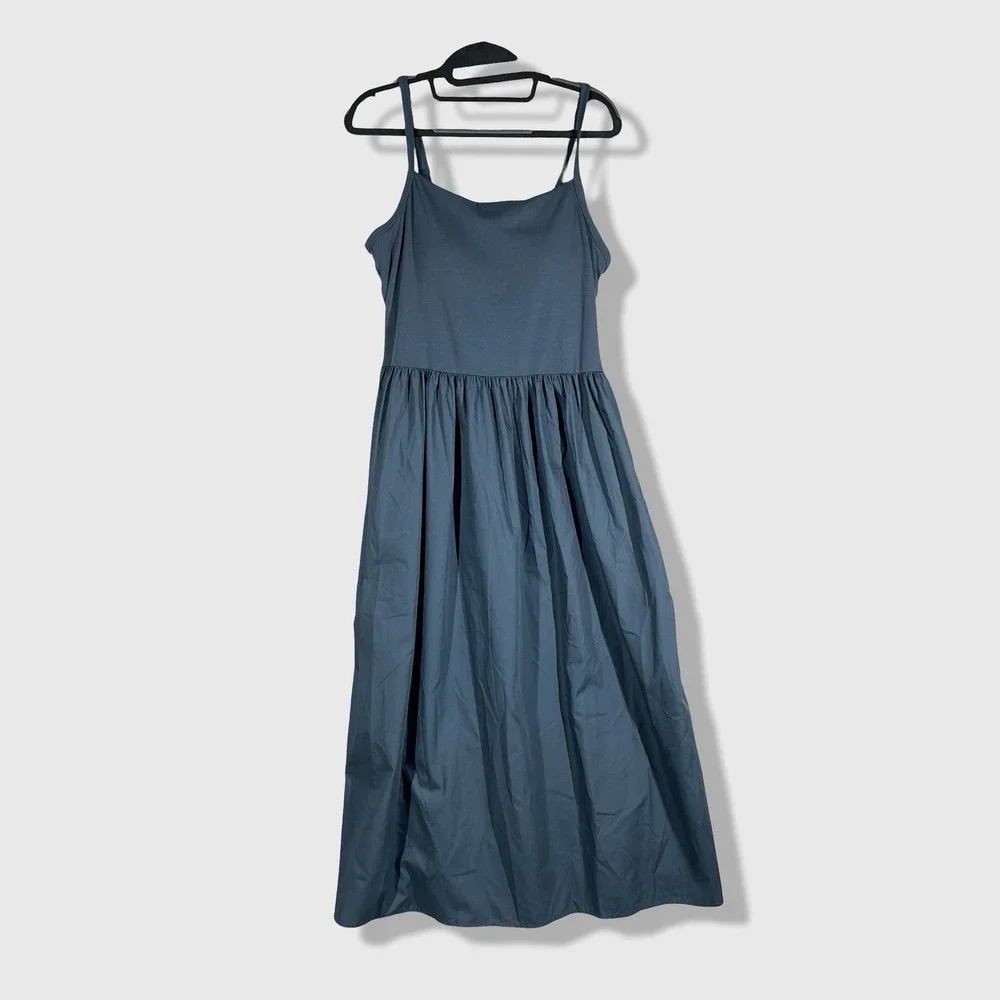 Uniqlo Combination Bra Camisole Dress Womens Large Blue Minimalist Casual NWT